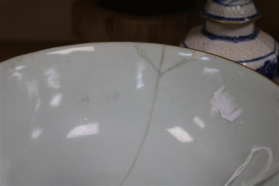 A group of Chinese porcelain and wood stands (10)